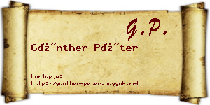 Günther Péter névjegykártya