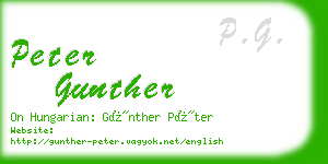 peter gunther business card